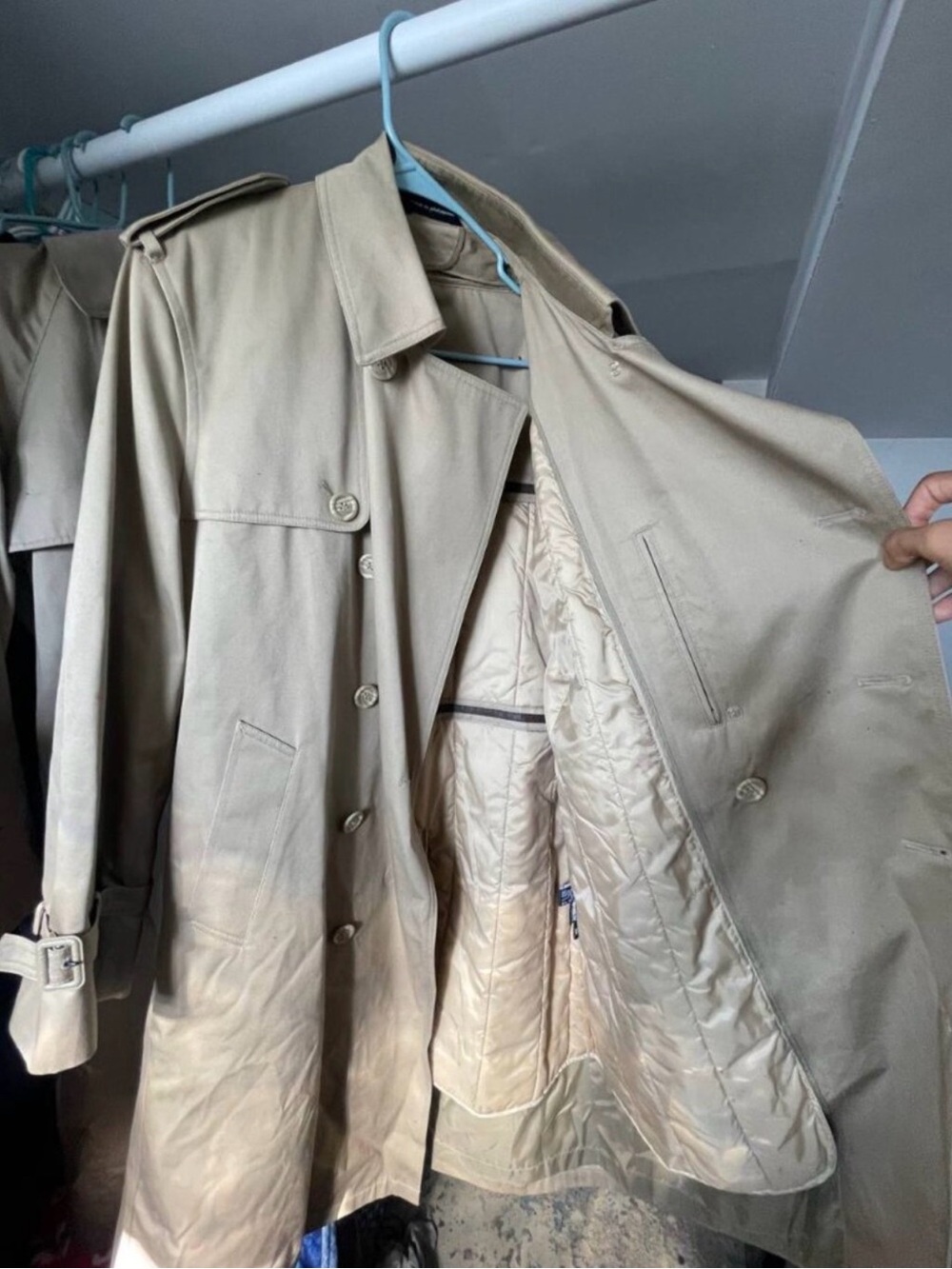 Oleg Cassini Tan Trench Coat with Quilted Lining